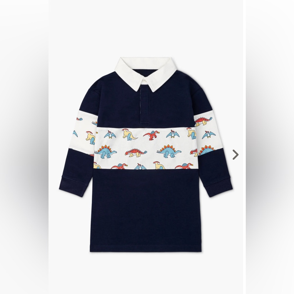 NWT 🦕🆕 monica + andy Navy Blue Dinosaur Print Kids Rugby Dress size 2T 👶🏻👧🏻